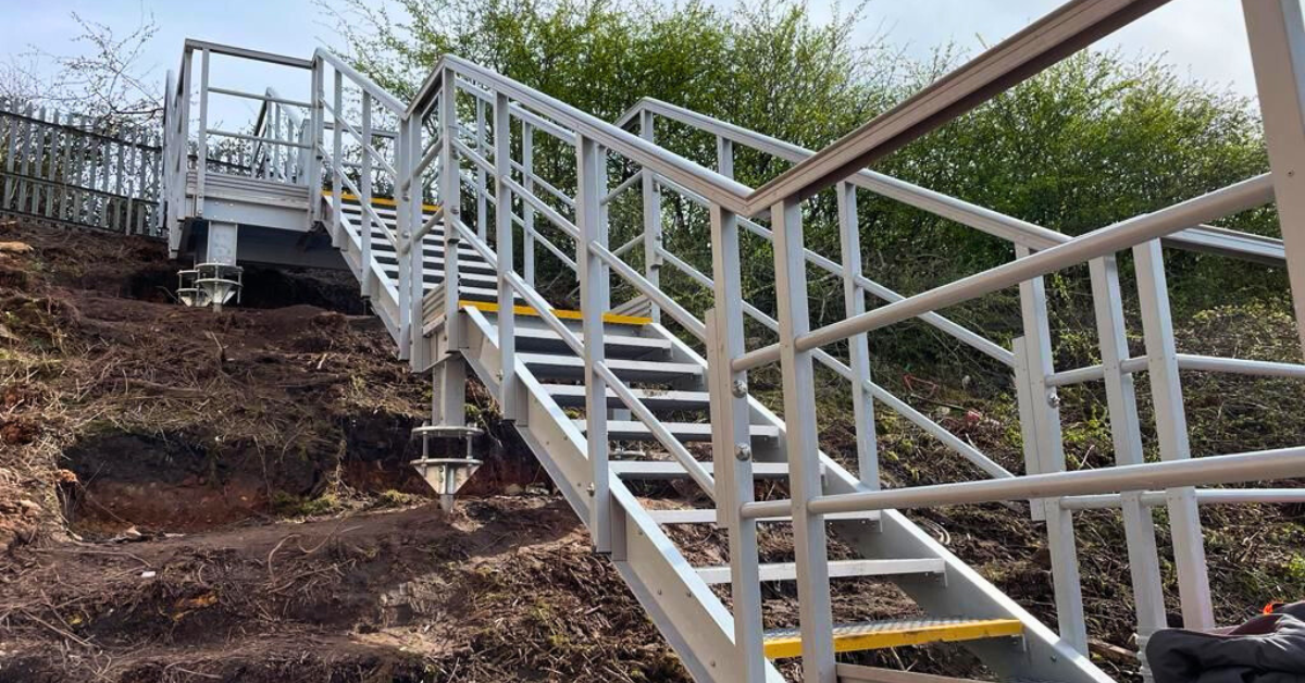 GRP Staircase: Knowsley Waste Terminal Access