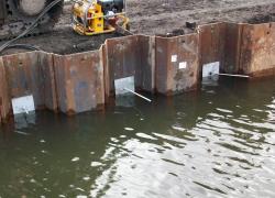 Below water sheet piling