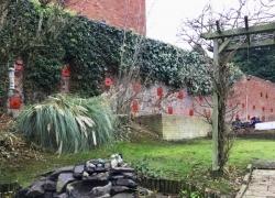 Retaining wall in garden