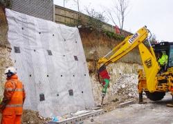 Matting being held down with Earth Anchors at Bulewater