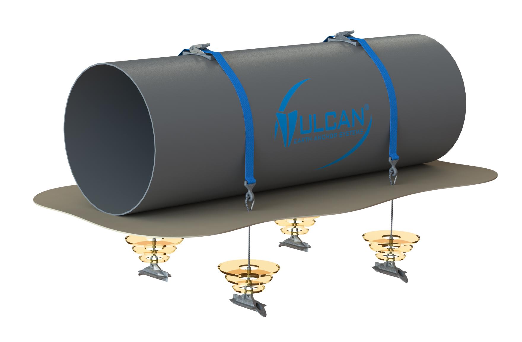 Pipeline installation using vulcan anchoring system
