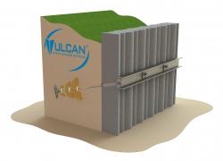 Vulcan Mechanical Ground Anchors holding back a Seacant Wall