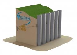 Sheet pile installed with Vulcan Anchors, an alternative to Duckbill Anchors